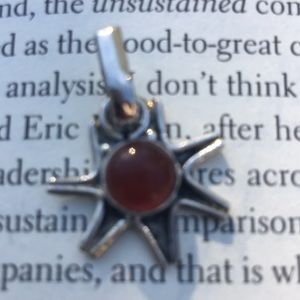 Bali Style Amber Star Sterling Silver Pendant NWOT